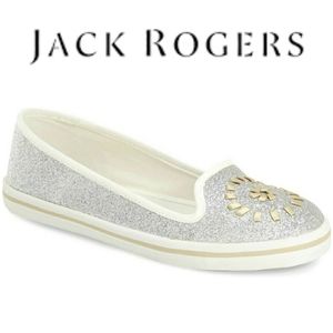Jack Rogers Mila Glitter Silver Shoes